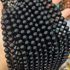 Wholesale Glass Round Loose Beads For Jewelry Polishing And Grinding Treatment Natural Black Gold Obsidian Look