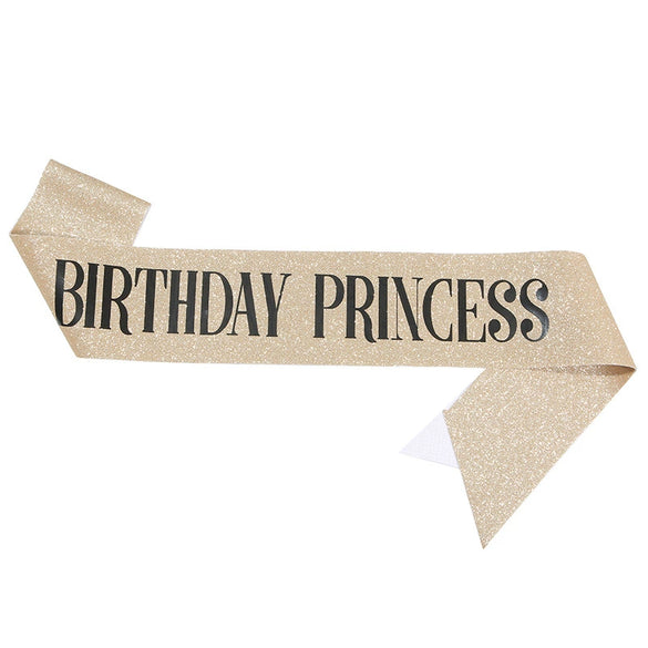 Wholesale Glitter Cloth Shoulder Strap Etiquette Belt For Birthday Party With Bronzing