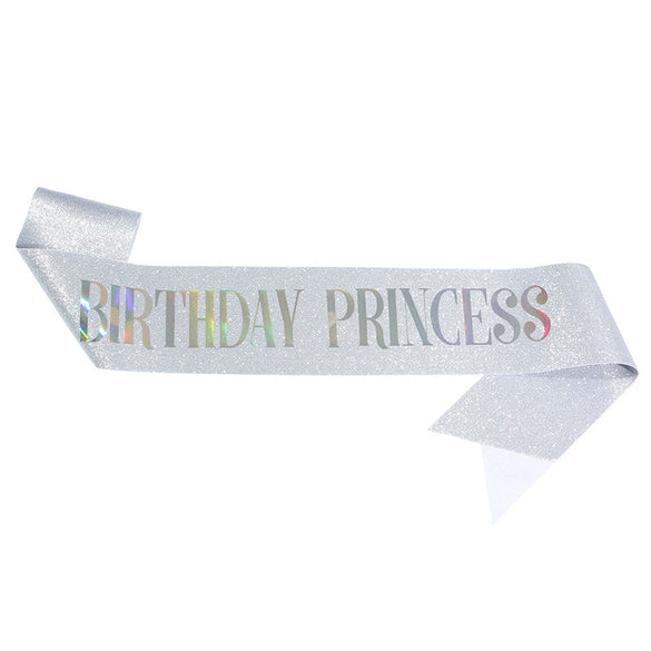 Wholesale Glitter Cloth Shoulder Strap Etiquette Belt For Birthday Party With Bronzing