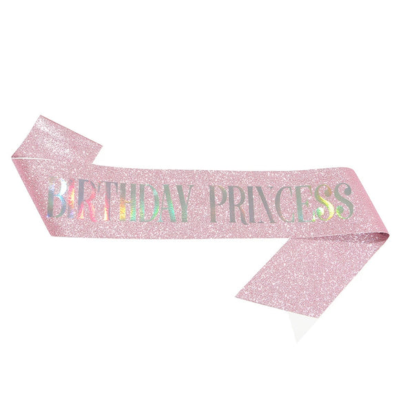 Wholesale Glitter Cloth Shoulder Strap Etiquette Belt For Birthday Party With Bronzing