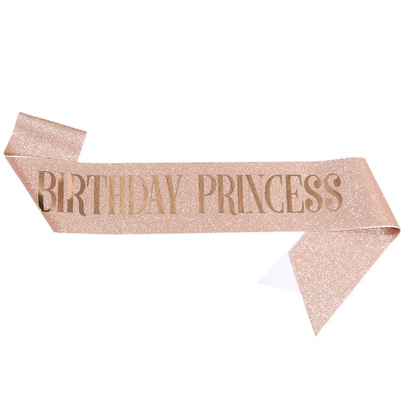 Wholesale Glitter Cloth Shoulder Strap Etiquette Belt For Birthday Party With Bronzing