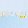Wholesale Glossy Earrings Set Brass 18K Gold Plated Geometric Electroplated