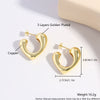 Wholesale Glossy Love Earrings Copper Heart Shape Electroplating For Women