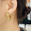 Wholesale Glossy Love Earrings Copper Heart Shape Electroplating For Women