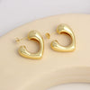 Wholesale Glossy Love Earrings Copper Heart Shape Electroplating For Women