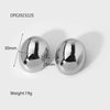 Wholesale Glossy Oval Geometric 18K Gold Plated Stainless Steel Earrings For Women