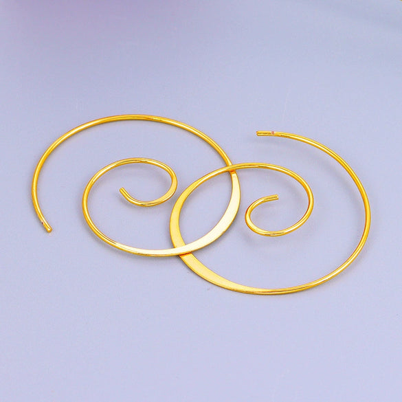 Wholesale Glossy Round Geometric Copper Handmade Earrings For Women
