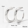 Wholesale Glossy Simple C Shaped Stainless Steel Gold Plated Geometric Earrings With Electroplating Treatment