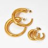 Wholesale Glossy Simple C Shaped Stainless Steel Gold Plated Geometric Earrings With Electroplating Treatment