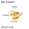 Wholesale Glossy Water Drop Specialshaped Geometric Open Stainless Steel Ring For Women With 18K Furnace Vacuum Plating