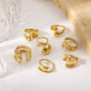 Wholesale Glossy Water Drop Specialshaped Geometric Open Stainless Steel Ring For Women With 18K Furnace Vacuum Plating