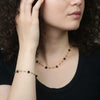 Wholesale Glowing Black Crystal Beads Geometric Titanium Steel Electroplated Calendering Chain Bracelet For Women