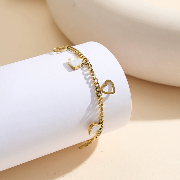 Wholesale Glowing Electroplated Geometric Stainless Steel Heart Jewelry Set For Women