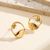 Wholesale Glowing Electroplated 304 Stainless Steel 18K Gold Geometric Women's Earrings With 925 Silver Ear Needles