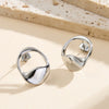 Wholesale Glowing Electroplated 304 Stainless Steel 18K Gold Geometric Women's Earrings With 925 Silver Ear Needles