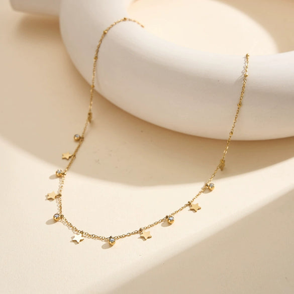 Wholesale Glowing Geometric Butterfly Titanium Steel Electroplated Calendering Chain Necklaces For Women
