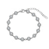 Wholesale Glowing Geometric Stainless Steel Zircon Crystal Adjustable Bracelet For Women With Vacuum Plating