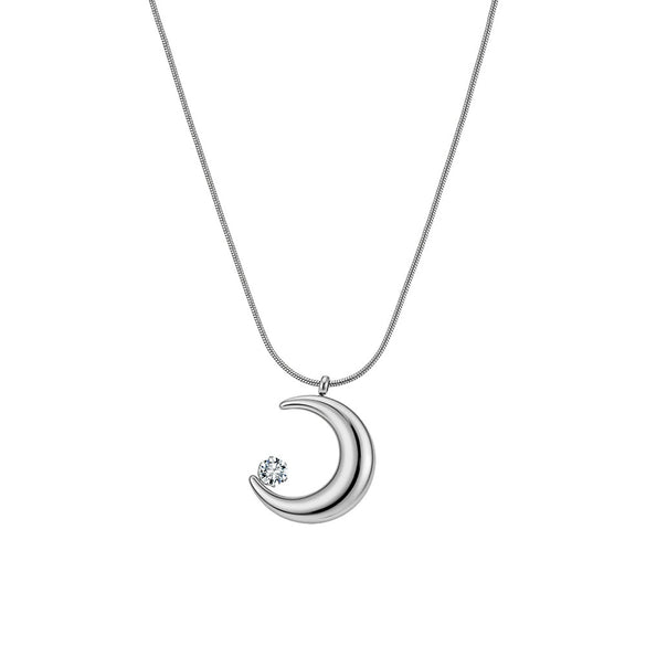 Wholesale Glowing Geometric Star And Moon Claw Diamond Light Luxury Electroplated Calendering Chain Necklace For Women