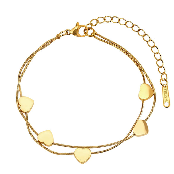Wholesale Glowing Heartshaped Geometric Stainless Steel Electroplated Bracelet For Women
