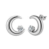 Wholesale Glowing Moon Zircon Geometric Electroplated Stainless Steel Earrings For Women