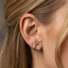 Wholesale Glowing Moon Zircon Geometric Electroplated Stainless Steel Earrings For Women