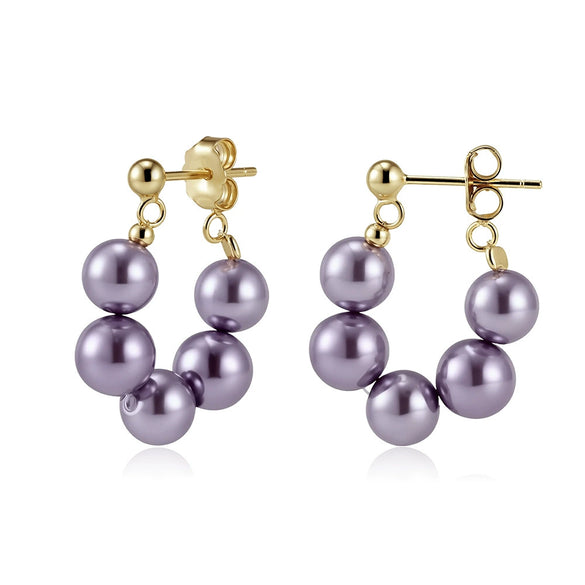 Wholesale Glowing Shell Pearl 925 Silver Earrings 14K Gold Plated Women's Highend Minimalist Ear Clips