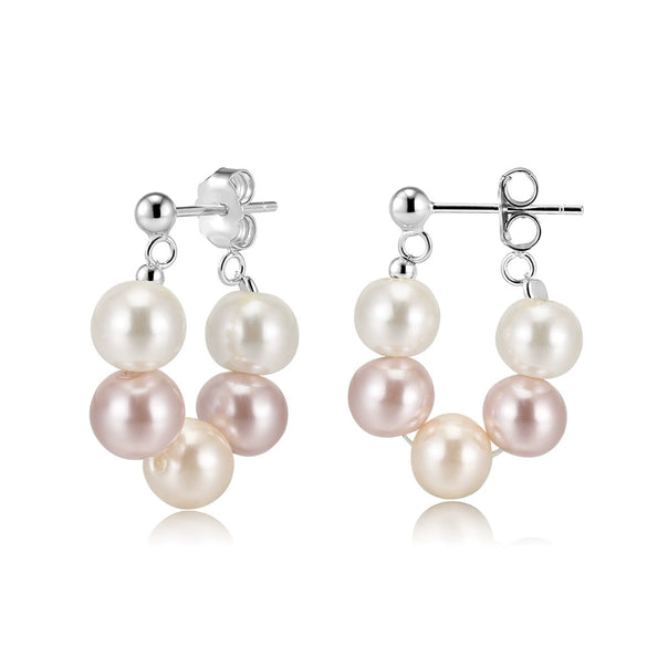 Wholesale Glowing Shell Pearl 925 Silver Earrings 14K Gold Plated Women's Highend Minimalist Ear Clips