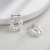 Wholesale Glowing Shell Pearl 925 Silver Earrings 14K Gold Plated Women's Highend Minimalist Ear Clips