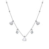 Wholesale Glowing Stainless Steel Geometric Heartshaped Zircon Tassel Clavicle Necklace For Women With Electroplating And Calendering Chain