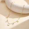 Wholesale Glowing Stainless Steel Geometric Heartshaped Zircon Tassel Clavicle Necklace For Women With Electroplating And Calendering Chain