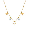 Wholesale Glowing Stainless Steel Geometric Heartshaped Zircon Tassel Clavicle Necklace For Women With Electroplating And Calendering Chain