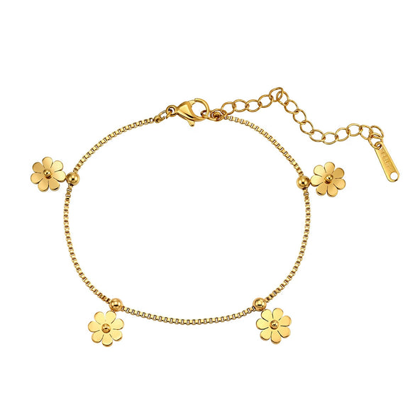 Wholesale Glowing Titanium Steel Geometric Daisy Bracelet For Women