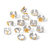 Wholesale Gold And Silver Colormatched Stainless Steel Openended Rings With Animal Zodiac Shapes Flowers Shell Lines Geometric Patterns Polished Plating For Women