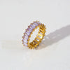 Wholesale Gold Electroplated Flower Shape Zircon Ring Unisex Trendy Ins Style Accessories