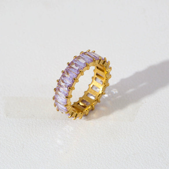 Wholesale Gold Electroplated Flower Shape Zircon Ring Unisex Trendy Ins Style Accessories