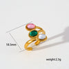 Wholesale Gold Electroplated Flower Shape Zircon Ring Unisex Trendy Ins Style Accessories