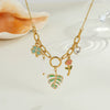 Wholesale Gold Electroplated Stainless Steel Geometric Pendant Necklace For Women