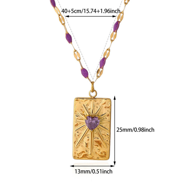 Wholesale Gold Electroplated Stainless Steel Heart Cross Chain Necklace For Unisex