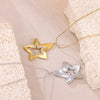 Wholesale Gold Electroplated Stainless Steel Heart Pendant Necklace With Cross Chain For Unisex