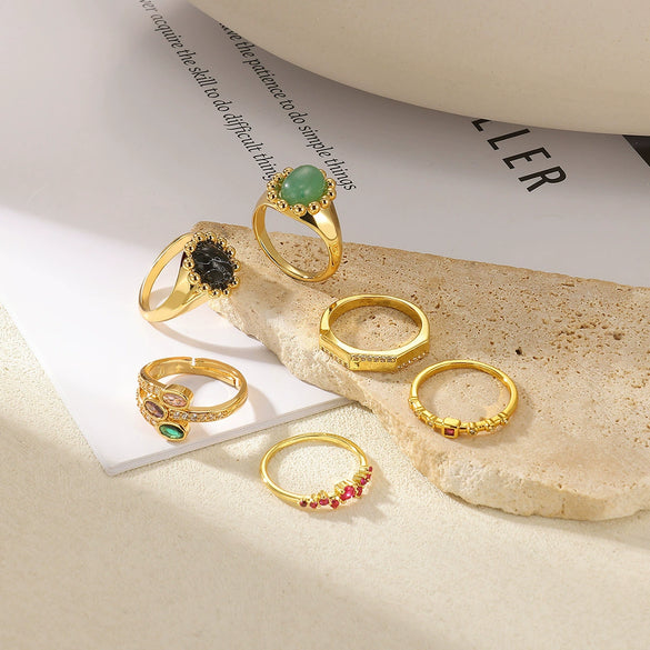 Wholesale Gold Electroplated Stainless Steel Women's Ring