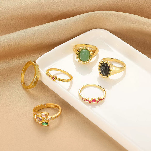 Wholesale Gold Electroplated Stainless Steel Women's Ring