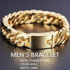 Wholesale Gold Plated Alloy Geometric Double Buckle Electroplated Men's Bracelet Jewelry