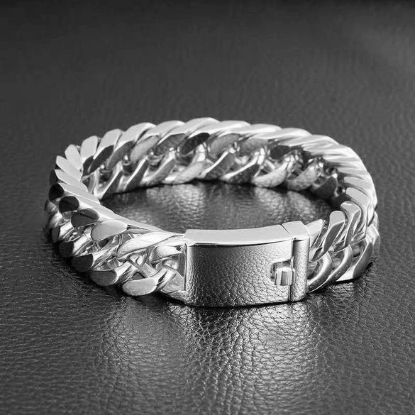 Wholesale Gold Plated Alloy Geometric Double Buckle Electroplated Men's Bracelet Jewelry