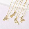 Wholesale Gold Plated Bird Pendant Necklace With Full Zircon For Women Copper O Word Chain Electroplated
