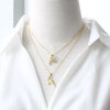 Wholesale Gold Plated Bird Pendant Necklace With Full Zircon For Women Copper O Word Chain Electroplated