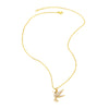 Wholesale Gold Plated Bird Pendant Necklace With Full Zircon For Women Copper O Word Chain Electroplated