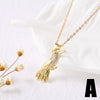 Wholesale Gold Plated Bird Pendant Necklace With Full Zircon For Women Copper O Word Chain Electroplated