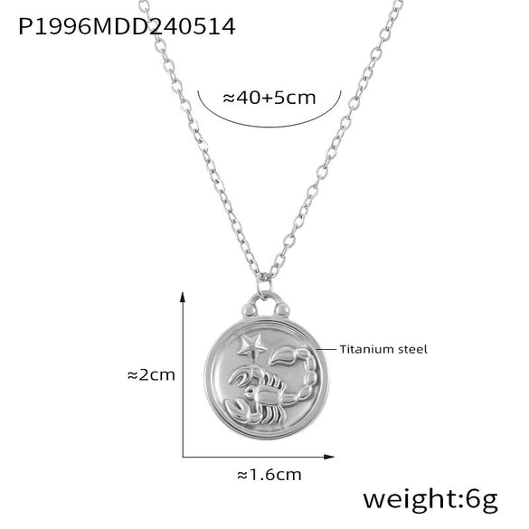 Wholesale Gold Plated Constellation Geometric Pattern Titanium Steel Pendant Necklace For Women