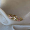 Wholesale Gold Plated Copper Fashion Retro Cute Sweet Style Pink Heart Shaped Butterfly Flower Opening Ring For Women