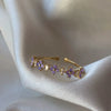 Wholesale Gold Plated Copper Fashion Retro Cute Sweet Style Pink Heart Shaped Butterfly Flower Opening Ring For Women